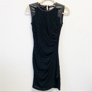 SEA New York Black Dress with Leather Trim size 0